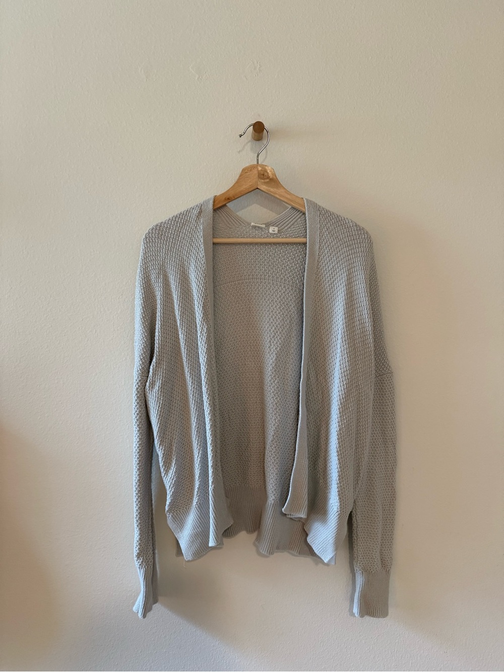GAP Light Gray Open-Front Knit Cardigan